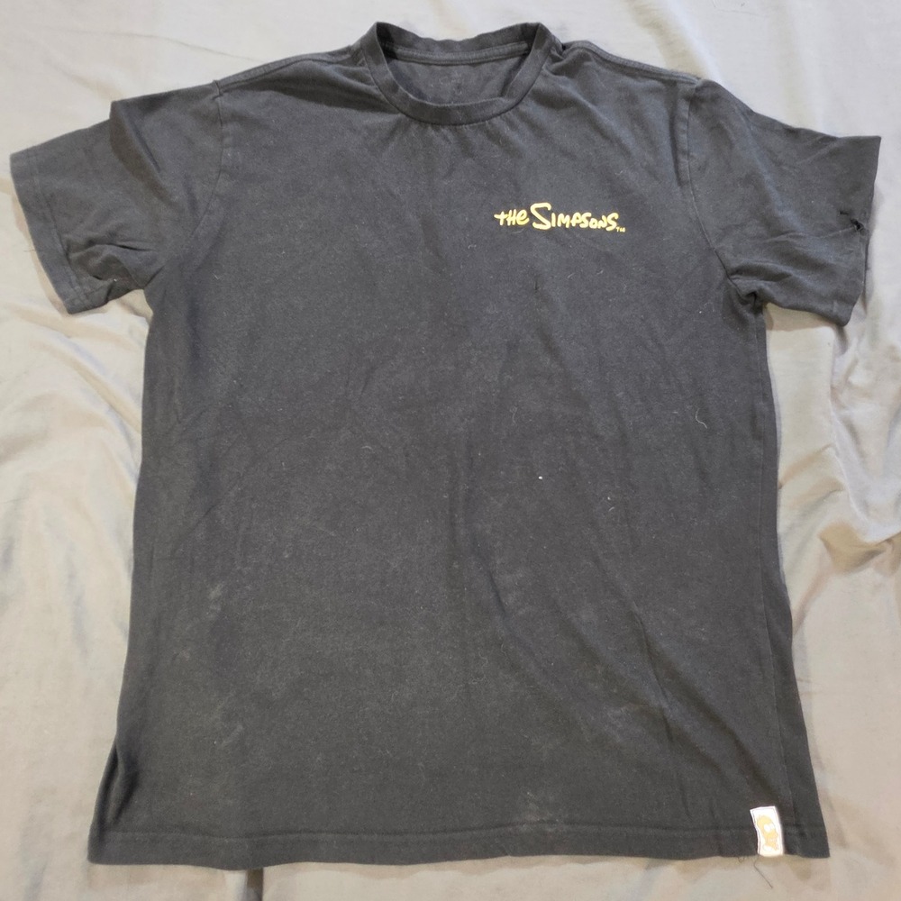 The Simpsons Mens Black Graphic T-Shirt Normal Family Couch Large Logo XL